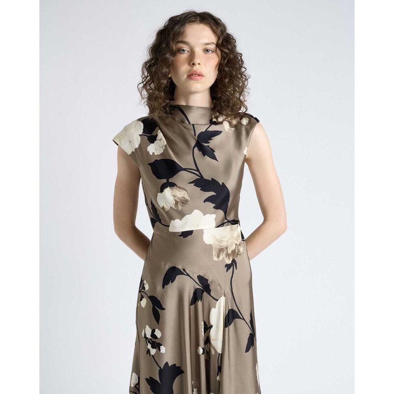 Cue Peony Draped Midi Dress image number 3